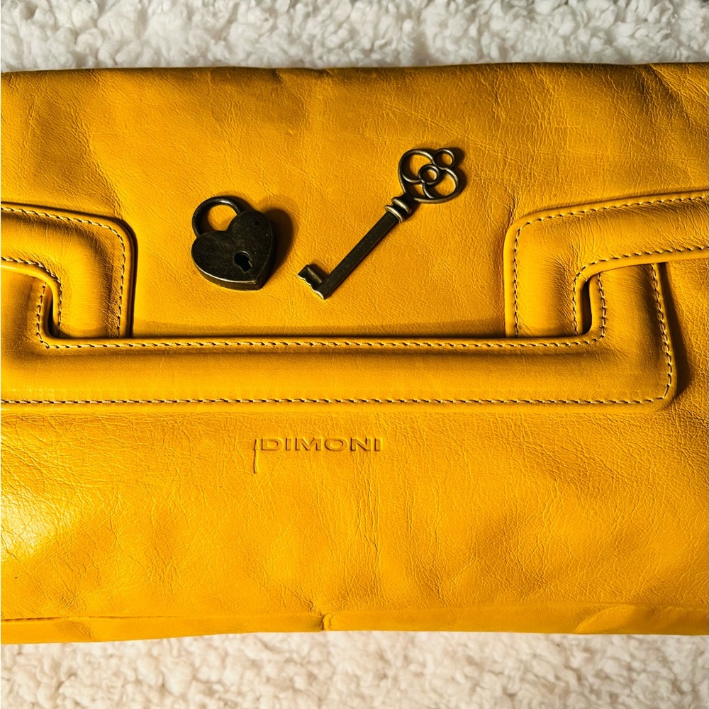 Dimoni Yellow Leather Clutch
